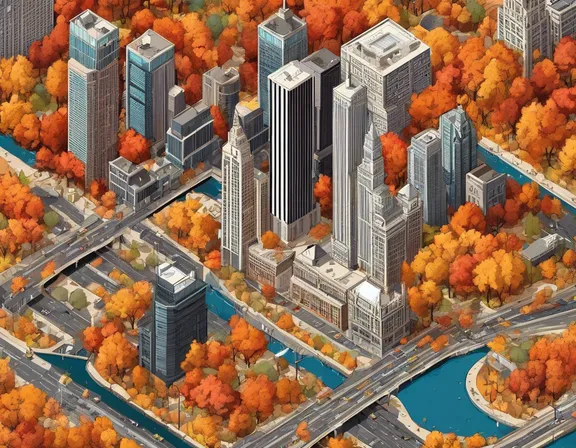 Chicago in the fall image