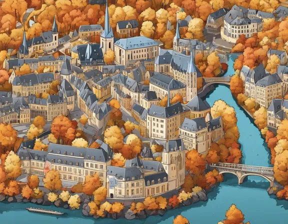 Luxembourg (city) in the fall image