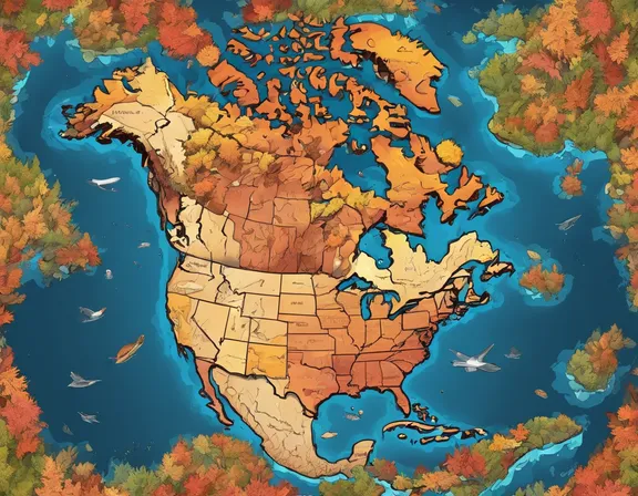 North America in the fall image