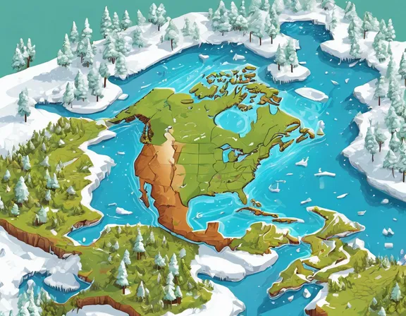 North America in the winter image