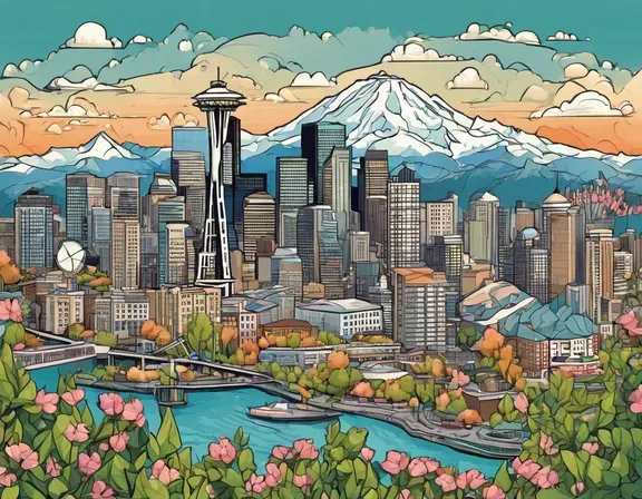 Seattle in the spring image