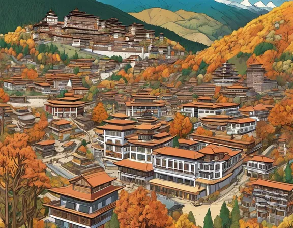 Thimphu in the fall image